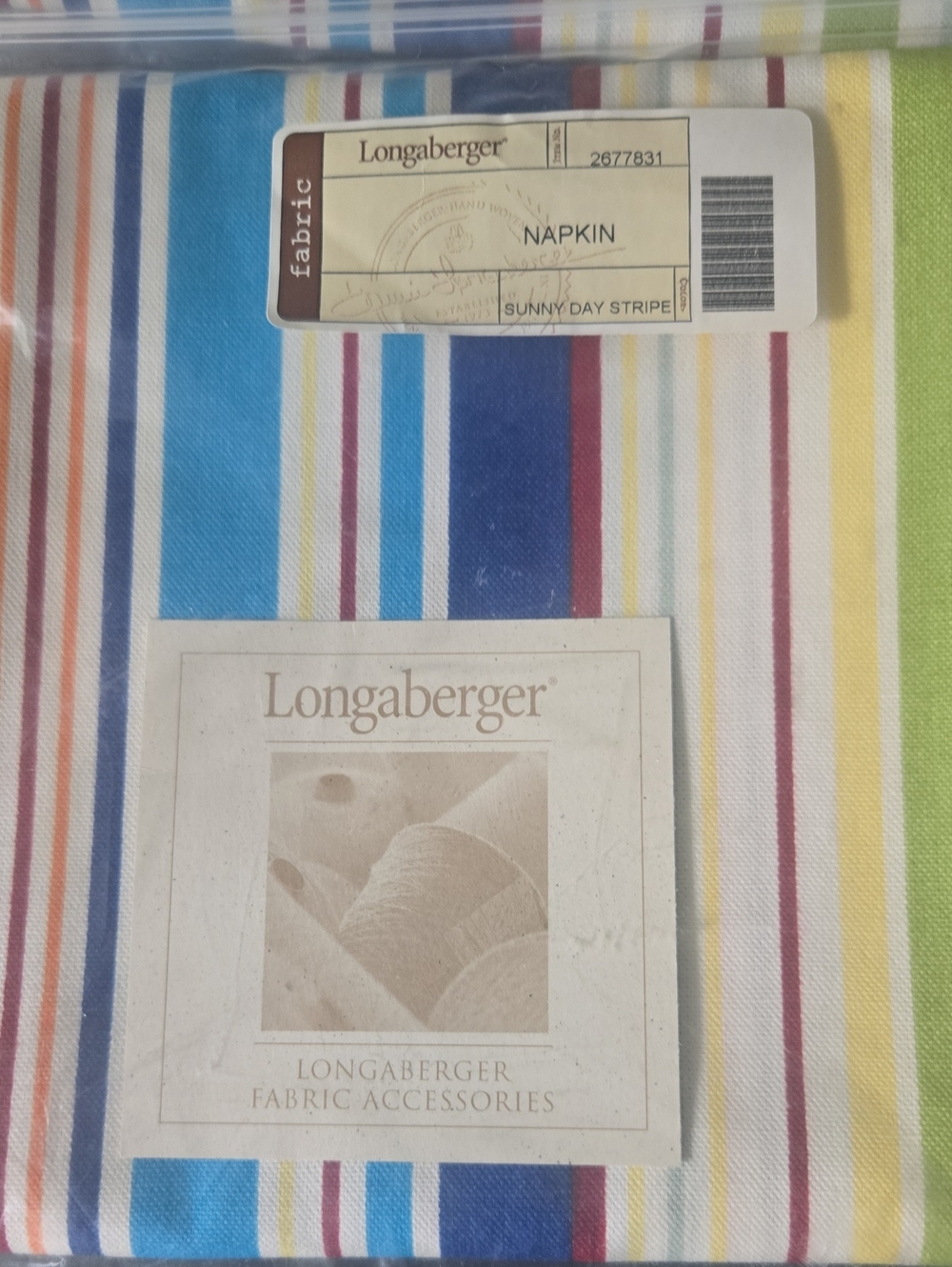 Longaberger Sunny Day Stripe Napkins - Picture 3 of 5